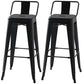 Industrial Style Armless Barstool Iron Frame Counter Stools for Coffee Shop Black With Back 2 Piece Set Clearhalo 'Bar Furniture' 'Bar Stools' 'bar_stools' 'furn' 'furn_bar_stools' 'furniture_bar_stools' 'Kitchen & Dining Furniture' 'kitchen&dining_furn' 'kitchen' 'kitchen_furn' Furniture' 4321568