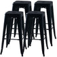 Industrial Style Armless Barstool Iron Frame Counter Stools for Coffee Shop Black Backless 4 Piece Set Clearhalo 'Bar Furniture' 'Bar Stools' 'bar_stools' 'furn' 'furn_bar_stools' 'furniture_bar_stools' 'Kitchen & Dining Furniture' 'kitchen&dining_furn' 'kitchen' 'kitchen_furn' Furniture' 4321570