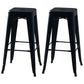 Industrial Style Armless Barstool Iron Frame Counter Stools for Coffee Shop Black Backless 2 Piece Set Clearhalo 'Bar Furniture' 'Bar Stools' 'bar_stools' 'furn' 'furn_bar_stools' 'furniture_bar_stools' 'Kitchen & Dining Furniture' 'kitchen&dining_furn' 'kitchen' 'kitchen_furn' Furniture' 4321572