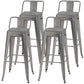 Industrial Style Armless Barstool Iron Frame Counter Stools for Coffee Shop Silver With Back 4 Piece Set Clearhalo 'Bar Furniture' 'Bar Stools' 'bar_stools' 'furn' 'furn_bar_stools' 'furniture_bar_stools' 'Kitchen & Dining Furniture' 'kitchen&dining_furn' 'kitchen' 'kitchen_furn' Furniture' 4321573