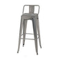 Industrial Style Armless Barstool Iron Frame Counter Stools for Coffee Shop Silver With Back 1 Piece Clearhalo 'Bar Furniture' 'Bar Stools' 'bar_stools' 'furn' 'furn_bar_stools' 'furniture_bar_stools' 'Kitchen & Dining Furniture' 'kitchen&dining_furn' 'kitchen' 'kitchen_furn' Furniture' 4321574