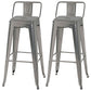Industrial Style Armless Barstool Iron Frame Counter Stools for Coffee Shop Silver With Back 2 Piece Set Clearhalo 'Bar Furniture' 'Bar Stools' 'bar_stools' 'furn' 'furn_bar_stools' 'furniture_bar_stools' 'Kitchen & Dining Furniture' 'kitchen&dining_furn' 'kitchen' 'kitchen_furn' Furniture' 4321575