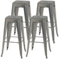 Industrial Style Armless Barstool Iron Frame Counter Stools for Coffee Shop Silver Backless 4 Piece Set Clearhalo 'Bar Furniture' 'Bar Stools' 'bar_stools' 'furn' 'furn_bar_stools' 'furniture_bar_stools' 'Kitchen & Dining Furniture' 'kitchen&dining_furn' 'kitchen' 'kitchen_furn' Furniture' 4321576