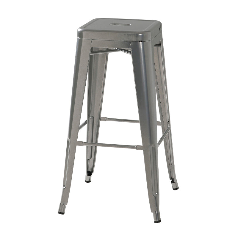 Industrial Style Armless Barstool Iron Frame Counter Stools for Coffee Shop Silver Backless 1 Piece Clearhalo 'Bar Furniture' 'Bar Stools' 'bar_stools' 'furn' 'furn_bar_stools' 'furniture_bar_stools' 'Kitchen & Dining Furniture' 'kitchen&dining_furn' 'kitchen' 'kitchen_furn' Furniture' 4321577