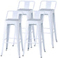 Industrial Style Armless Barstool Iron Frame Counter Stools for Coffee Shop White With Back 4 Piece Set Clearhalo 'Bar Furniture' 'Bar Stools' 'bar_stools' 'furn' 'furn_bar_stools' 'furniture_bar_stools' 'Kitchen & Dining Furniture' 'kitchen&dining_furn' 'kitchen' 'kitchen_furn' Furniture' 4321579