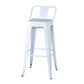 Industrial Style Armless Barstool Iron Frame Counter Stools for Coffee Shop White With Back 1 Piece Clearhalo 'Bar Furniture' 'Bar Stools' 'bar_stools' 'furn' 'furn_bar_stools' 'furniture_bar_stools' 'Kitchen & Dining Furniture' 'kitchen&dining_furn' 'kitchen' 'kitchen_furn' Furniture' 4321580
