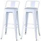 Industrial Style Armless Barstool Iron Frame Counter Stools for Coffee Shop White With Back 2 Piece Set Clearhalo 'Bar Furniture' 'Bar Stools' 'bar_stools' 'furn' 'furn_bar_stools' 'furniture_bar_stools' 'Kitchen & Dining Furniture' 'kitchen&dining_furn' 'kitchen' 'kitchen_furn' Furniture' 4321581