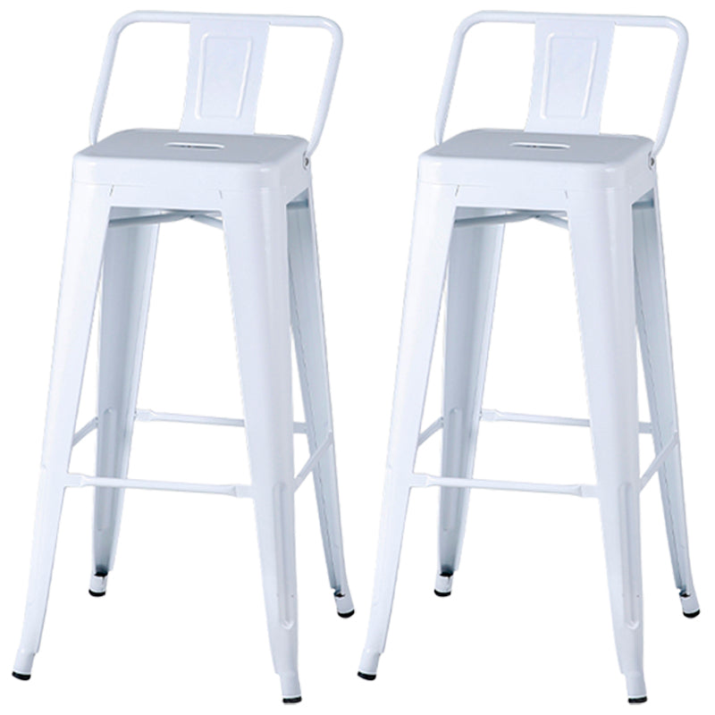 Industrial Style Armless Barstool Iron Frame Counter Stools for Coffee Shop White With Back 2 Piece Set Clearhalo 'Bar Furniture' 'Bar Stools' 'bar_stools' 'furn' 'furn_bar_stools' 'furniture_bar_stools' 'Kitchen & Dining Furniture' 'kitchen&dining_furn' 'kitchen' 'kitchen_furn' Furniture' 4321581