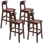 Nordic Style Wood Barstool 30-inch Legs Bar Stool with Velvet Upholstered Brown Brown 4 Piece Set Clearhalo 'Bar Furniture' 'Bar Stools' 'bar_stools' 'furn' 'furn_bar_stools' 'furniture_bar_stools' 'Kitchen & Dining Furniture' 'kitchen&dining_furn' 'kitchen' 'kitchen_furn' Furniture' 4321585