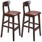 Nordic Style Wood Barstool 30-inch Legs Bar Stool with Velvet Upholstered Brown Brown 2 Piece Set Clearhalo 'Bar Furniture' 'Bar Stools' 'bar_stools' 'furn' 'furn_bar_stools' 'furniture_bar_stools' 'Kitchen & Dining Furniture' 'kitchen&dining_furn' 'kitchen' 'kitchen_furn' Furniture' 4321589