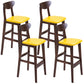 Nordic Style Wood Barstool 30-inch Legs Bar Stool with Velvet Upholstered Yellow Brown 4 Piece Set Clearhalo 'Bar Furniture' 'Bar Stools' 'bar_stools' 'furn' 'furn_bar_stools' 'furniture_bar_stools' 'Kitchen & Dining Furniture' 'kitchen&dining_furn' 'kitchen' 'kitchen_furn' Furniture' 4321590