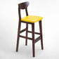 Nordic Style Wood Barstool 30-inch Legs Bar Stool with Velvet Upholstered Yellow Brown 1 Piece Clearhalo 'Bar Furniture' 'Bar Stools' 'bar_stools' 'furn' 'furn_bar_stools' 'furniture_bar_stools' 'Kitchen & Dining Furniture' 'kitchen&dining_furn' 'kitchen' 'kitchen_furn' Furniture' 4321592