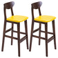 Nordic Style Wood Barstool 30-inch Legs Bar Stool with Velvet Upholstered Yellow Brown 2 Piece Set Clearhalo 'Bar Furniture' 'Bar Stools' 'bar_stools' 'furn' 'furn_bar_stools' 'furniture_bar_stools' 'Kitchen & Dining Furniture' 'kitchen&dining_furn' 'kitchen' 'kitchen_furn' Furniture' 4321594