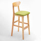 Nordic Style Wood Barstool 30-inch Legs Bar Stool with Velvet Upholstered Green Natural 1 Piece Clearhalo 'Bar Furniture' 'Bar Stools' 'bar_stools' 'furn' 'furn_bar_stools' 'furniture_bar_stools' 'Kitchen & Dining Furniture' 'kitchen&dining_furn' 'kitchen' 'kitchen_furn' Furniture' 4321598