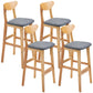 Nordic Style Wood Barstool 30-inch Legs Bar Stool with Velvet Upholstered Grey Natural 4 Piece Set Clearhalo 'Bar Furniture' 'Bar Stools' 'bar_stools' 'furn' 'furn_bar_stools' 'furniture_bar_stools' 'Kitchen & Dining Furniture' 'kitchen&dining_furn' 'kitchen' 'kitchen_furn' Furniture' 4321612