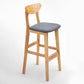 Nordic Style Wood Barstool 30-inch Legs Bar Stool with Velvet Upholstered Grey Natural 1 Piece Clearhalo 'Bar Furniture' 'Bar Stools' 'bar_stools' 'furn' 'furn_bar_stools' 'furniture_bar_stools' 'Kitchen & Dining Furniture' 'kitchen&dining_furn' 'kitchen' 'kitchen_furn' Furniture' 4321613