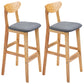 Nordic Style Wood Barstool 30-inch Legs Bar Stool with Velvet Upholstered Grey Natural 2 Piece Set Clearhalo 'Bar Furniture' 'Bar Stools' 'bar_stools' 'furn' 'furn_bar_stools' 'furniture_bar_stools' 'Kitchen & Dining Furniture' 'kitchen&dining_furn' 'kitchen' 'kitchen_furn' Furniture' 4321614