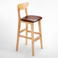 Nordic Style Wood Barstool 30-inch Legs Bar Stool with Velvet Upholstered Brown Natural 1 Piece Clearhalo 'Bar Furniture' 'Bar Stools' 'bar_stools' 'furn' 'furn_bar_stools' 'furniture_bar_stools' 'Kitchen & Dining Furniture' 'kitchen&dining_furn' 'kitchen' 'kitchen_furn' Furniture' 4321616