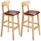 Nordic Style Wood Barstool 30-inch Legs Bar Stool with Velvet Upholstered Brown Natural 2 Piece Set Clearhalo 'Bar Furniture' 'Bar Stools' 'bar_stools' 'furn' 'furn_bar_stools' 'furniture_bar_stools' 'Kitchen & Dining Furniture' 'kitchen&dining_furn' 'kitchen' 'kitchen_furn' Furniture' 4321617