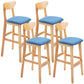 Nordic Style Wood Barstool 30-inch Legs Bar Stool with Velvet Upholstered Blue Natural 4 Piece Set Clearhalo 'Bar Furniture' 'Bar Stools' 'bar_stools' 'furn' 'furn_bar_stools' 'furniture_bar_stools' 'Kitchen & Dining Furniture' 'kitchen&dining_furn' 'kitchen' 'kitchen_furn' Furniture' 4321618