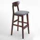 Nordic Style Wood Barstool 30-inch Legs Bar Stool with Velvet Upholstered Grey Brown 1 Piece Clearhalo 'Bar Furniture' 'Bar Stools' 'bar_stools' 'furn' 'furn_bar_stools' 'furniture_bar_stools' 'Kitchen & Dining Furniture' 'kitchen&dining_furn' 'kitchen' 'kitchen_furn' Furniture' 4321622