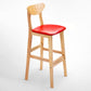 Nordic Style Wood Barstool 30-inch Legs Bar Stool with Velvet Upholstered Red Natural 1 Piece Clearhalo 'Bar Furniture' 'Bar Stools' 'bar_stools' 'furn' 'furn_bar_stools' 'furniture_bar_stools' 'Kitchen & Dining Furniture' 'kitchen&dining_furn' 'kitchen' 'kitchen_furn' Furniture' 4321625