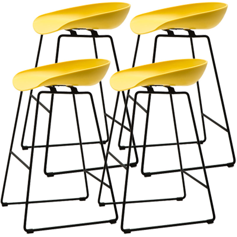 Scandinavian Style Bar-stool with Bucket Seat Counter Chair for Kitchen Bar Yellow 4 Piece Set Counter Stool(26"H) Clearhalo 'Bar Furniture' 'Bar Stools' 'bar_stools' 'furn' 'furn_bar_stools' 'furniture_bar_stools' 'Kitchen & Dining Furniture' 'kitchen&dining_furn' 'kitchen' 'kitchen_furn' Furniture' 4321649