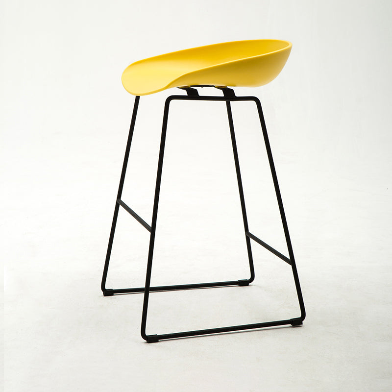 Scandinavian Style Bar-stool with Bucket Seat Counter Chair for Kitchen Bar Yellow 1 Piece Counter Stool(26"H) Clearhalo 'Bar Furniture' 'Bar Stools' 'bar_stools' 'furn' 'furn_bar_stools' 'furniture_bar_stools' 'Kitchen & Dining Furniture' 'kitchen&dining_furn' 'kitchen' 'kitchen_furn' Furniture' 4321651