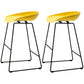 Scandinavian Style Bar-stool with Bucket Seat Counter Chair for Kitchen Bar Yellow 2 Piece Set Counter Stool(26"H) Clearhalo 'Bar Furniture' 'Bar Stools' 'bar_stools' 'furn' 'furn_bar_stools' 'furniture_bar_stools' 'Kitchen & Dining Furniture' 'kitchen&dining_furn' 'kitchen' 'kitchen_furn' Furniture' 4321653