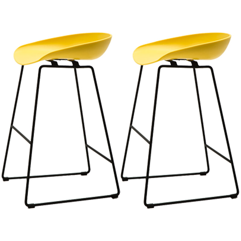 Scandinavian Style Bar-stool with Bucket Seat Counter Chair for Kitchen Bar Yellow 2 Piece Set Counter Stool(26"H) Clearhalo 'Bar Furniture' 'Bar Stools' 'bar_stools' 'furn' 'furn_bar_stools' 'furniture_bar_stools' 'Kitchen & Dining Furniture' 'kitchen&dining_furn' 'kitchen' 'kitchen_furn' Furniture' 4321653