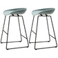 Scandinavian Style Bar-stool with Bucket Seat Counter Chair for Kitchen Bar Pewter 2 Piece Set Counter Stool(26"H) Clearhalo 'Bar Furniture' 'Bar Stools' 'bar_stools' 'furn' 'furn_bar_stools' 'furniture_bar_stools' 'Kitchen & Dining Furniture' 'kitchen&dining_furn' 'kitchen' 'kitchen_furn' Furniture' 4321664