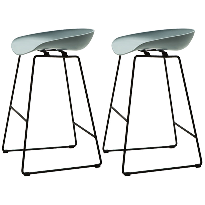 Scandinavian Style Bar-stool with Bucket Seat Counter Chair for Kitchen Bar Pewter 2 Piece Set Counter Stool(26"H) Clearhalo 'Bar Furniture' 'Bar Stools' 'bar_stools' 'furn' 'furn_bar_stools' 'furniture_bar_stools' 'Kitchen & Dining Furniture' 'kitchen&dining_furn' 'kitchen' 'kitchen_furn' Furniture' 4321664