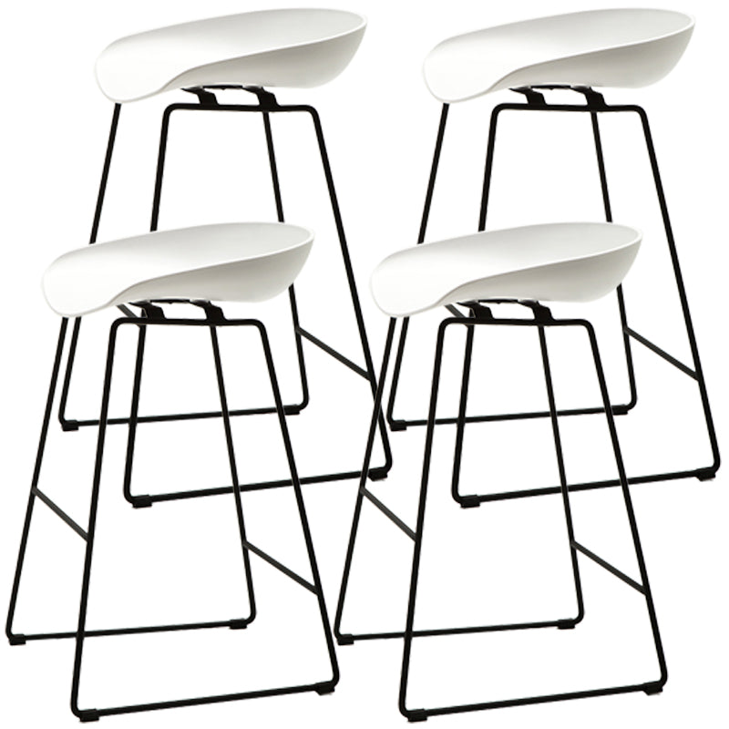 Scandinavian Style Bar-stool with Bucket Seat Counter Chair for Kitchen Bar White 4 Piece Set Counter Stool(26"H) Clearhalo 'Bar Furniture' 'Bar Stools' 'bar_stools' 'furn' 'furn_bar_stools' 'furniture_bar_stools' 'Kitchen & Dining Furniture' 'kitchen&dining_furn' 'kitchen' 'kitchen_furn' Furniture' 4321665