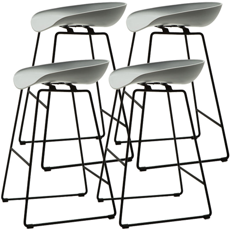 Scandinavian Style Bar-stool with Bucket Seat Counter Chair for Kitchen Bar Grey 4 Piece Set Counter Stool(26"H) Clearhalo 'Bar Furniture' 'Bar Stools' 'bar_stools' 'furn' 'furn_bar_stools' 'furniture_bar_stools' 'Kitchen & Dining Furniture' 'kitchen&dining_furn' 'kitchen' 'kitchen_furn' Furniture' 4321668