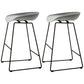 Scandinavian Style Bar-stool with Bucket Seat Counter Chair for Kitchen Bar Grey 2 Piece Set Counter Stool(26"H) Clearhalo 'Bar Furniture' 'Bar Stools' 'bar_stools' 'furn' 'furn_bar_stools' 'furniture_bar_stools' 'Kitchen & Dining Furniture' 'kitchen&dining_furn' 'kitchen' 'kitchen_furn' Furniture' 4321670