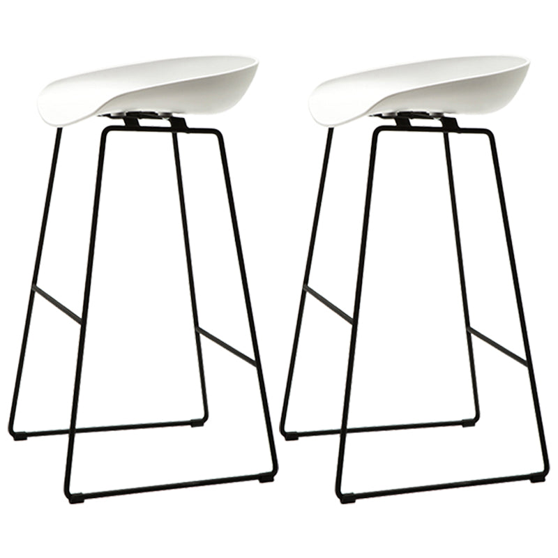 Scandinavian Style Bar-stool with Bucket Seat Counter Chair for Kitchen Bar White 2 Piece Set Bar Stool(30"H) Clearhalo 'Bar Furniture' 'Bar Stools' 'bar_stools' 'furn' 'furn_bar_stools' 'furniture_bar_stools' 'Kitchen & Dining Furniture' 'kitchen&dining_furn' 'kitchen' 'kitchen_furn' Furniture' 4321673