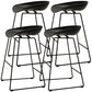 Scandinavian Style Bar-stool with Bucket Seat Counter Chair for Kitchen Bar Black 4 Piece Set Counter Stool(26"H) Clearhalo 'Bar Furniture' 'Bar Stools' 'bar_stools' 'furn' 'furn_bar_stools' 'furniture_bar_stools' 'Kitchen & Dining Furniture' 'kitchen&dining_furn' 'kitchen' 'kitchen_furn' Furniture' 4321674