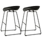 Scandinavian Style Bar-stool with Bucket Seat Counter Chair for Kitchen Bar Black 2 Piece Set Counter Stool(26"H) Clearhalo 'Bar Furniture' 'Bar Stools' 'bar_stools' 'furn' 'furn_bar_stools' 'furniture_bar_stools' 'Kitchen & Dining Furniture' 'kitchen&dining_furn' 'kitchen' 'kitchen_furn' Furniture' 4321676