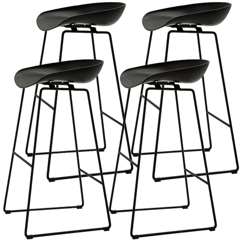 Scandinavian Style Bar-stool with Bucket Seat Counter Chair for Kitchen Bar Black 4 Piece Set Bar Stool(30"H) Clearhalo 'Bar Furniture' 'Bar Stools' 'bar_stools' 'furn' 'furn_bar_stools' 'furniture_bar_stools' 'Kitchen & Dining Furniture' 'kitchen&dining_furn' 'kitchen' 'kitchen_furn' Furniture' 4321677