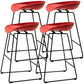 Scandinavian Style Bar-stool with Bucket Seat Counter Chair for Kitchen Bar Red 4 Piece Set Counter Stool(26"H) Clearhalo 'Bar Furniture' 'Bar Stools' 'bar_stools' 'furn' 'furn_bar_stools' 'furniture_bar_stools' 'Kitchen & Dining Furniture' 'kitchen&dining_furn' 'kitchen' 'kitchen_furn' Furniture' 4321683
