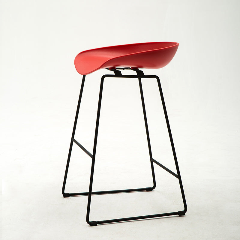 Scandinavian Style Bar-stool with Bucket Seat Counter Chair for Kitchen Bar Red 1 Piece Counter Stool(26"H) Clearhalo 'Bar Furniture' 'Bar Stools' 'bar_stools' 'furn' 'furn_bar_stools' 'furniture_bar_stools' 'Kitchen & Dining Furniture' 'kitchen&dining_furn' 'kitchen' 'kitchen_furn' Furniture' 4321684