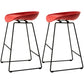Scandinavian Style Bar-stool with Bucket Seat Counter Chair for Kitchen Bar Red 2 Piece Set Counter Stool(26"H) Clearhalo 'Bar Furniture' 'Bar Stools' 'bar_stools' 'furn' 'furn_bar_stools' 'furniture_bar_stools' 'Kitchen & Dining Furniture' 'kitchen&dining_furn' 'kitchen' 'kitchen_furn' Furniture' 4321685