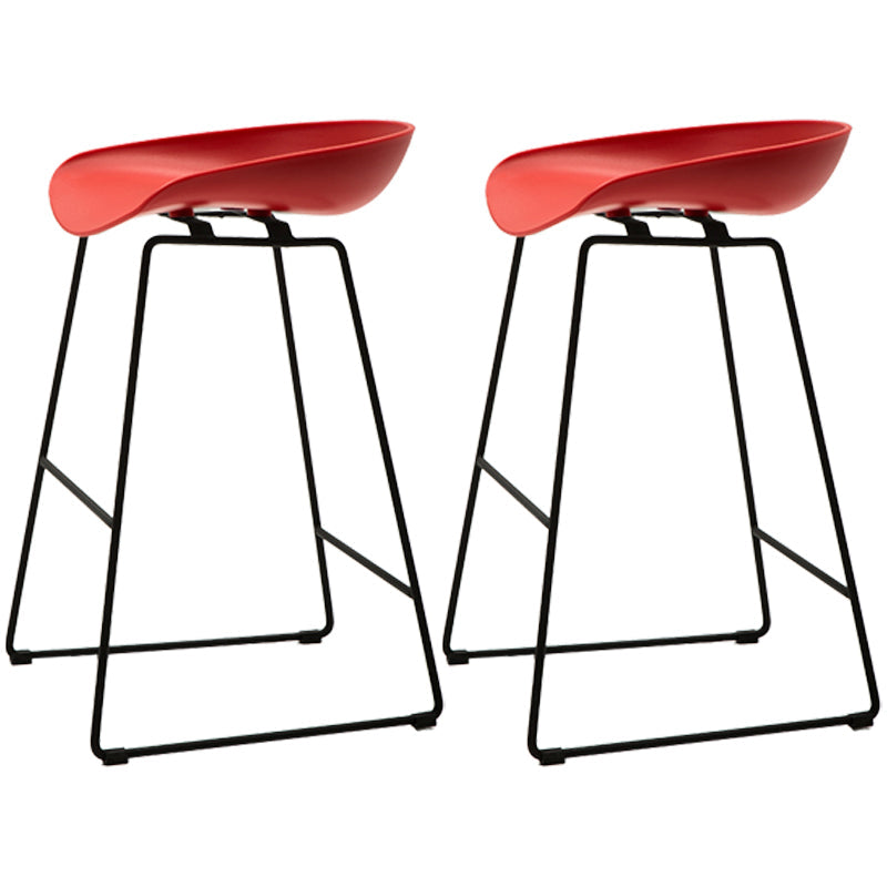 Scandinavian Style Bar-stool with Bucket Seat Counter Chair for Kitchen Bar Red 2 Piece Set Counter Stool(26"H) Clearhalo 'Bar Furniture' 'Bar Stools' 'bar_stools' 'furn' 'furn_bar_stools' 'furniture_bar_stools' 'Kitchen & Dining Furniture' 'kitchen&dining_furn' 'kitchen' 'kitchen_furn' Furniture' 4321685