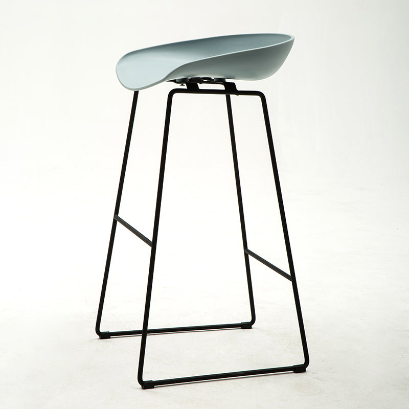 Scandinavian Style Bar-stool with Bucket Seat Counter Chair for Kitchen Bar Pewter 1 Piece Bar Stool(30"H) Clearhalo 'Bar Furniture' 'Bar Stools' 'bar_stools' 'furn' 'furn_bar_stools' 'furniture_bar_stools' 'Kitchen & Dining Furniture' 'kitchen&dining_furn' 'kitchen' 'kitchen_furn' Furniture' 4321687