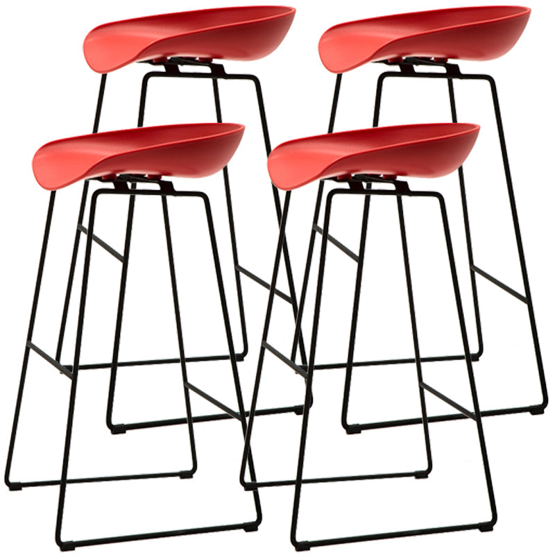 Scandinavian Style Bar-stool with Bucket Seat Counter Chair for Kitchen Bar Red 4 Piece Set Bar Stool(30"H) Clearhalo 'Bar Furniture' 'Bar Stools' 'bar_stools' 'furn' 'furn_bar_stools' 'furniture_bar_stools' 'Kitchen & Dining Furniture' 'kitchen&dining_furn' 'kitchen' 'kitchen_furn' Furniture' 4321689