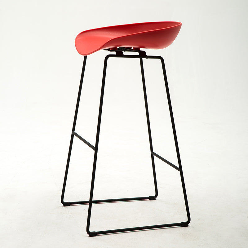 Scandinavian Style Bar-stool with Bucket Seat Counter Chair for Kitchen Bar Red 1 Piece Bar Stool(30"H) Clearhalo 'Bar Furniture' 'Bar Stools' 'bar_stools' 'furn' 'furn_bar_stools' 'furniture_bar_stools' 'Kitchen & Dining Furniture' 'kitchen&dining_furn' 'kitchen' 'kitchen_furn' Furniture' 4321690