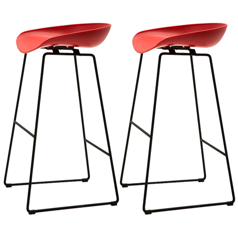 Scandinavian Style Bar-stool with Bucket Seat Counter Chair for Kitchen Bar Red 2 Piece Set Bar Stool(30"H) Clearhalo 'Bar Furniture' 'Bar Stools' 'bar_stools' 'furn' 'furn_bar_stools' 'furniture_bar_stools' 'Kitchen & Dining Furniture' 'kitchen&dining_furn' 'kitchen' 'kitchen_furn' Furniture' 4321691