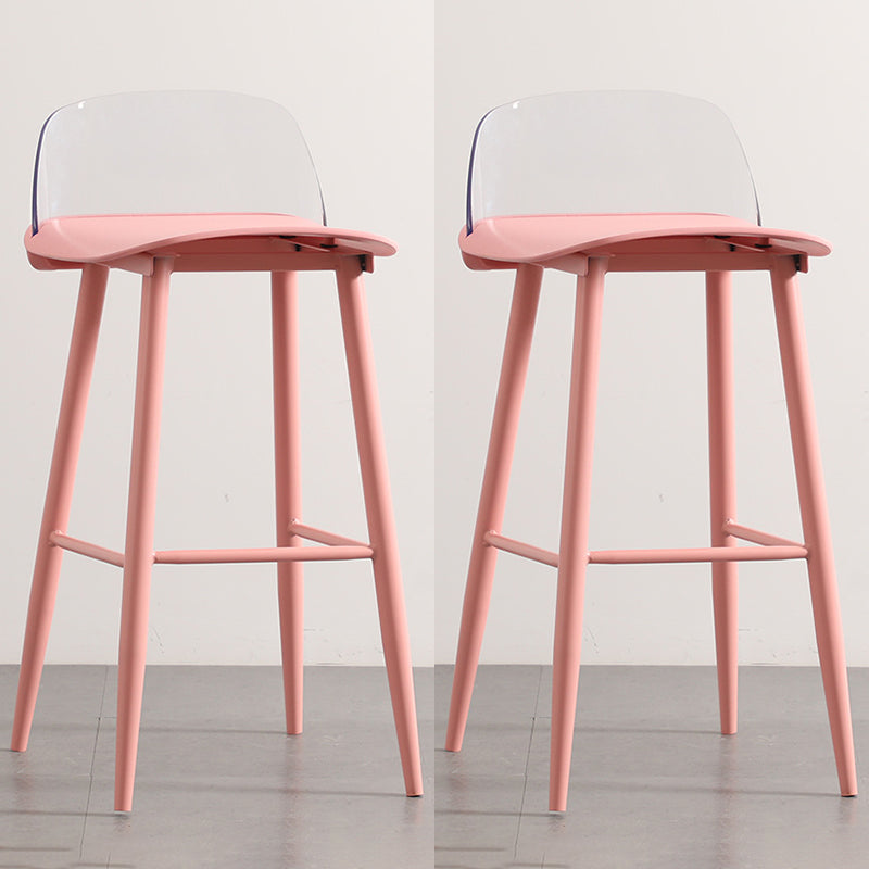 Scandinavian Style Bar-stool with Pp Seat Counter Stool for Kitchen Bar(Set of 2) Red Clear 2 Piece Set Clearhalo 'Bar Furniture' 'Bar Stools' 'bar_stools' 'furn' 'furn_bar_stools' 'furniture_bar_stools' 'Kitchen & Dining Furniture' 'kitchen&dining_furn' 'kitchen' 'kitchen_furn' Furniture' 4321695