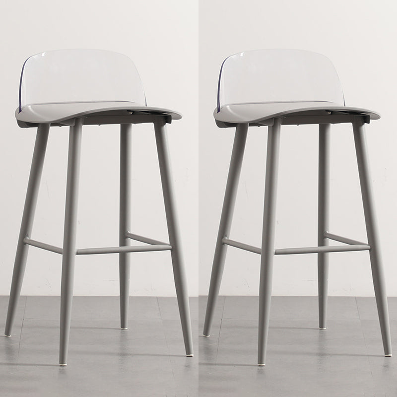 Scandinavian Style Bar-stool with Pp Seat Counter Stool for Kitchen Bar(Set of 2) Gray-Clear 2 Piece Set Clearhalo 'Bar Furniture' 'Bar Stools' 'bar_stools' 'furn' 'furn_bar_stools' 'furniture_bar_stools' 'Kitchen & Dining Furniture' 'kitchen&dining_furn' 'kitchen' 'kitchen_furn' Furniture' 4321696