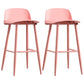 Scandinavian Style Bar-stool with Pp Seat Counter Stool for Kitchen Bar(Set of 2) Pink 2 Piece Set Clearhalo 'Bar Furniture' 'Bar Stools' 'bar_stools' 'furn' 'furn_bar_stools' 'furniture_bar_stools' 'Kitchen & Dining Furniture' 'kitchen&dining_furn' 'kitchen' 'kitchen_furn' Furniture' 4321698